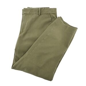 Classic High-Waist Olive Green Women's Trousers